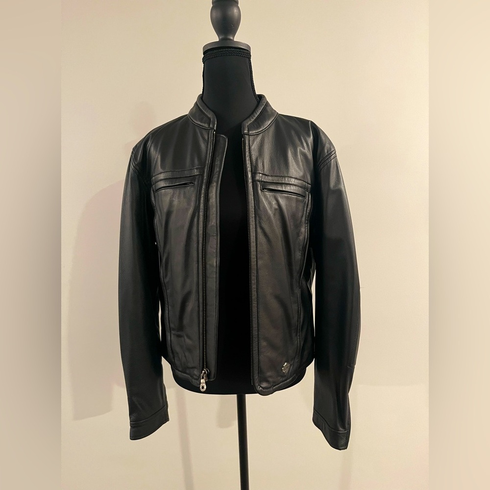HARLEY DAVIDSON EUC Black Leather Jacket